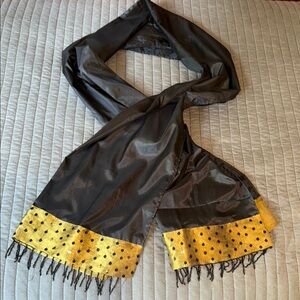 Black and Gold Polka Dot Statement Scarf Wrap